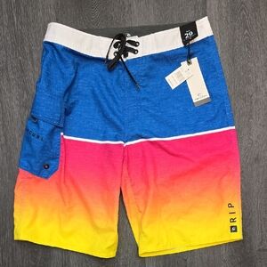 Rip Curl Men's Multicolor Gradient Board Shorts. Size 29 Waist. NWT